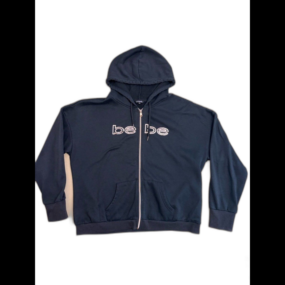Bebe Black Full Zip Up Hoodie Women's Size 3X